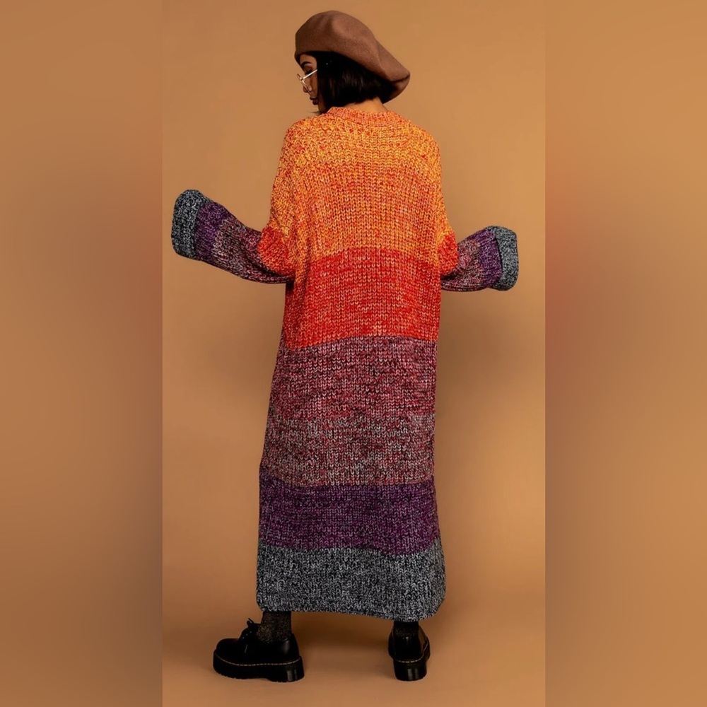 Dressed in LALA Feels Like Home Oversized Sweater Dress in Sunset - Picture 3 of 4